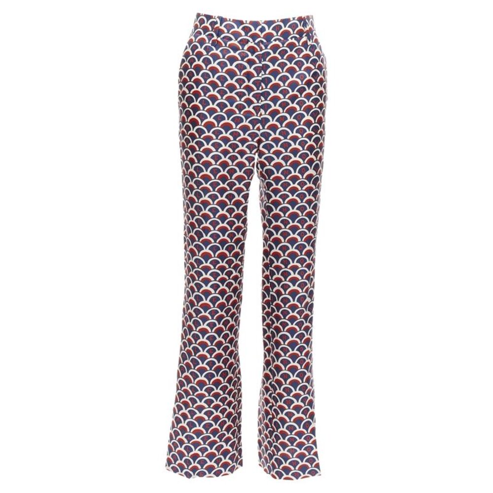 Valentino silk scallop print logo print flared pants